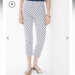 Chico's So Slimming Girlfriend Paisley Cropped Jeans In 3 (18)